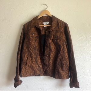 Coldwater Creek Quilted Pattern Buttoned Jacket